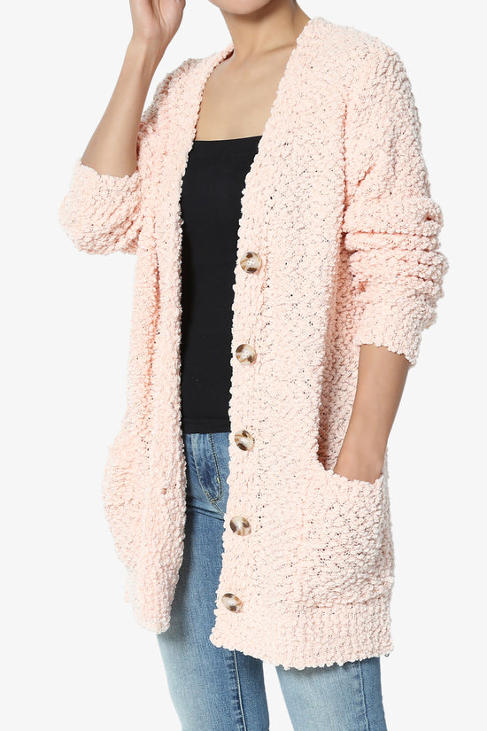 Load image into Gallery viewer, Barry Button Teddy Knit Sweater Cardigan PEACH_3
