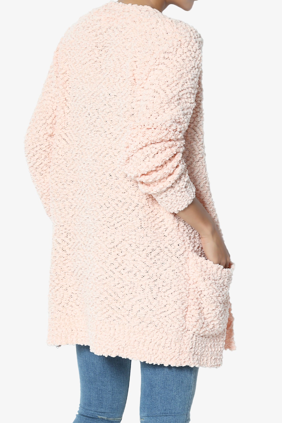 Load image into Gallery viewer, Barry Button Teddy Knit Sweater Cardigan PEACH_4
