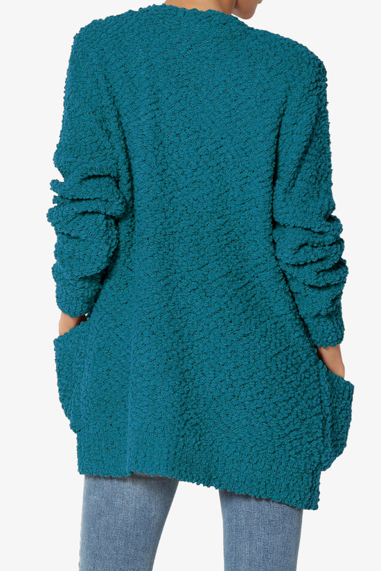 Barry Button Teddy Knit Sweater Cardigan TEAL_2