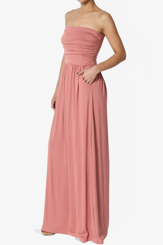 Load image into Gallery viewer, Hera Strapless Pocket Maxi Dress ASH ROSE_3
