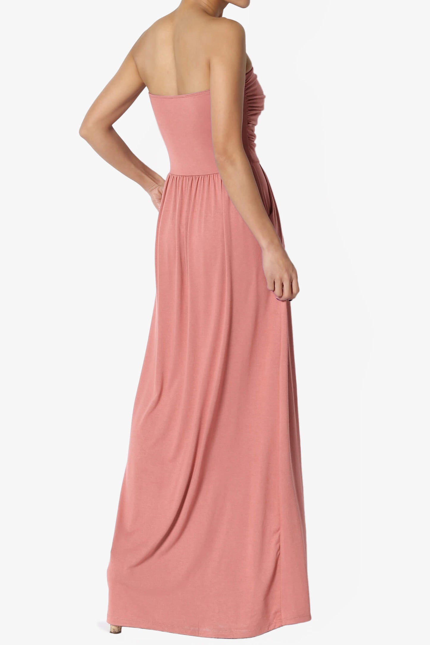 Load image into Gallery viewer, Hera Strapless Pocket Maxi Dress ASH ROSE_4
