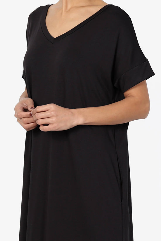 Load image into Gallery viewer, Lunar Pocket T-Shirt Maxi Dress BLACK_5
