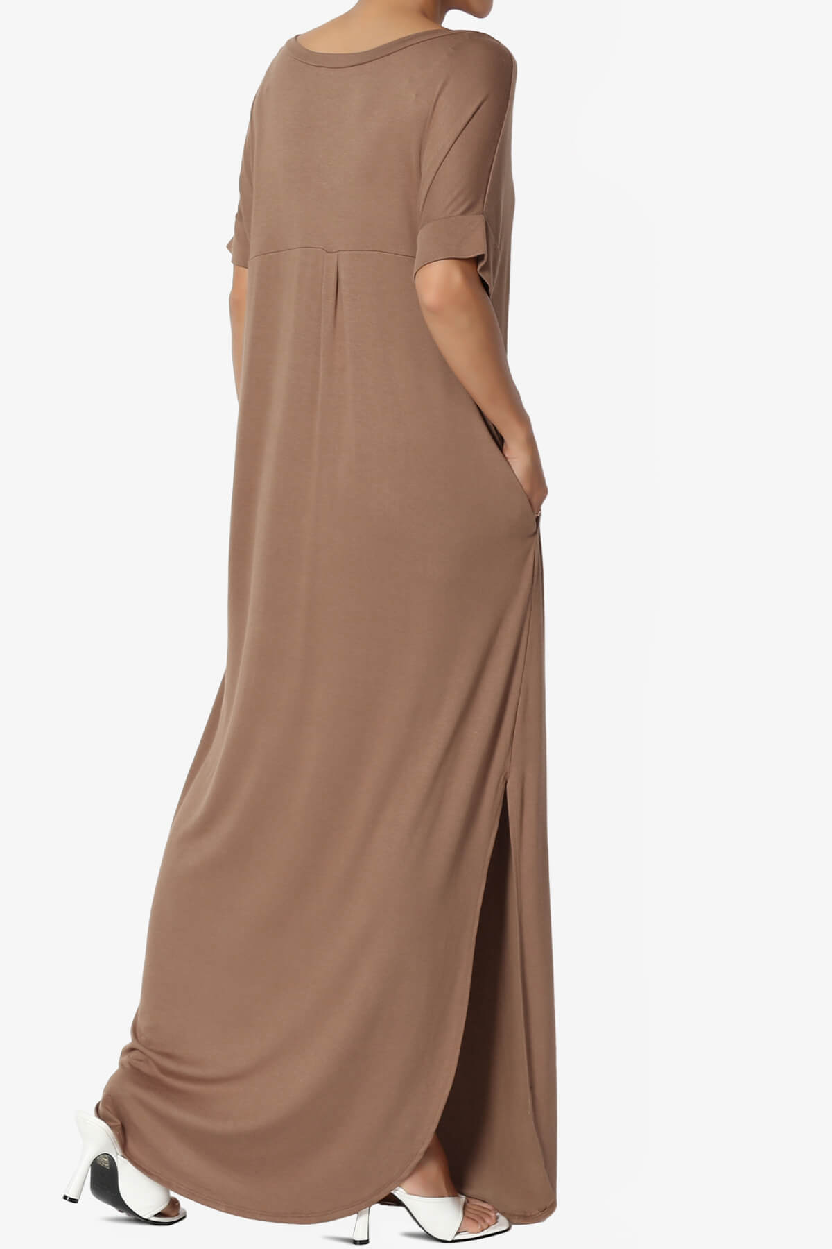 Load image into Gallery viewer, Lunar Pocket T-Shirt Maxi Dress COCOA_4
