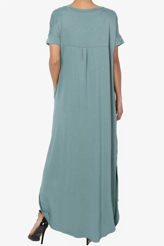 Load image into Gallery viewer, Lunar Pocket T-Shirt Maxi Dress DUSTY BLUE_2
