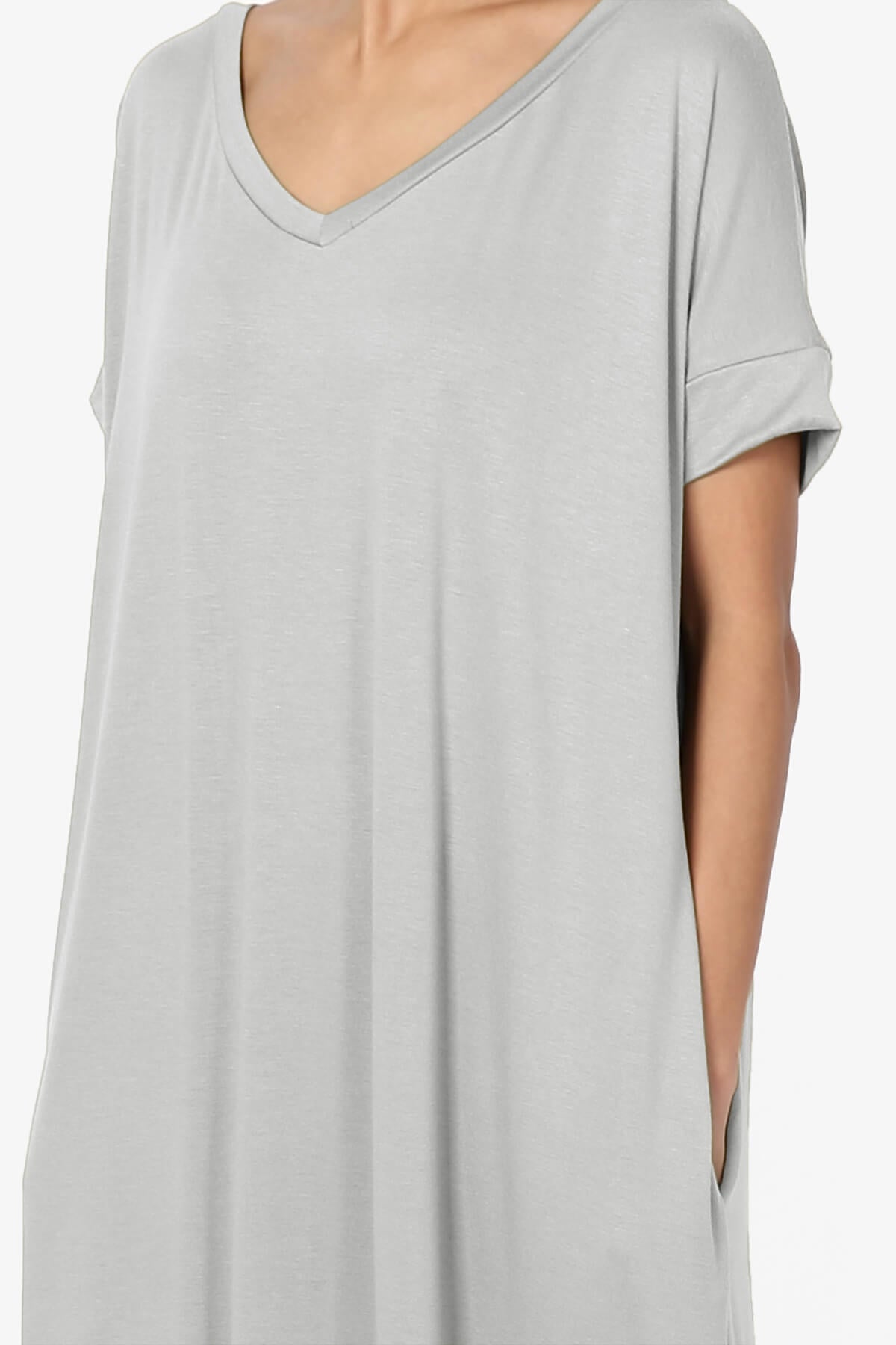 Lunar Pocket T-Shirt Maxi Dress LIGHT GREY_5