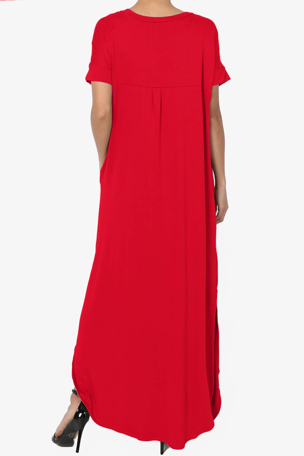 Load image into Gallery viewer, Lunar Pocket T-Shirt Maxi Dress RED_2
