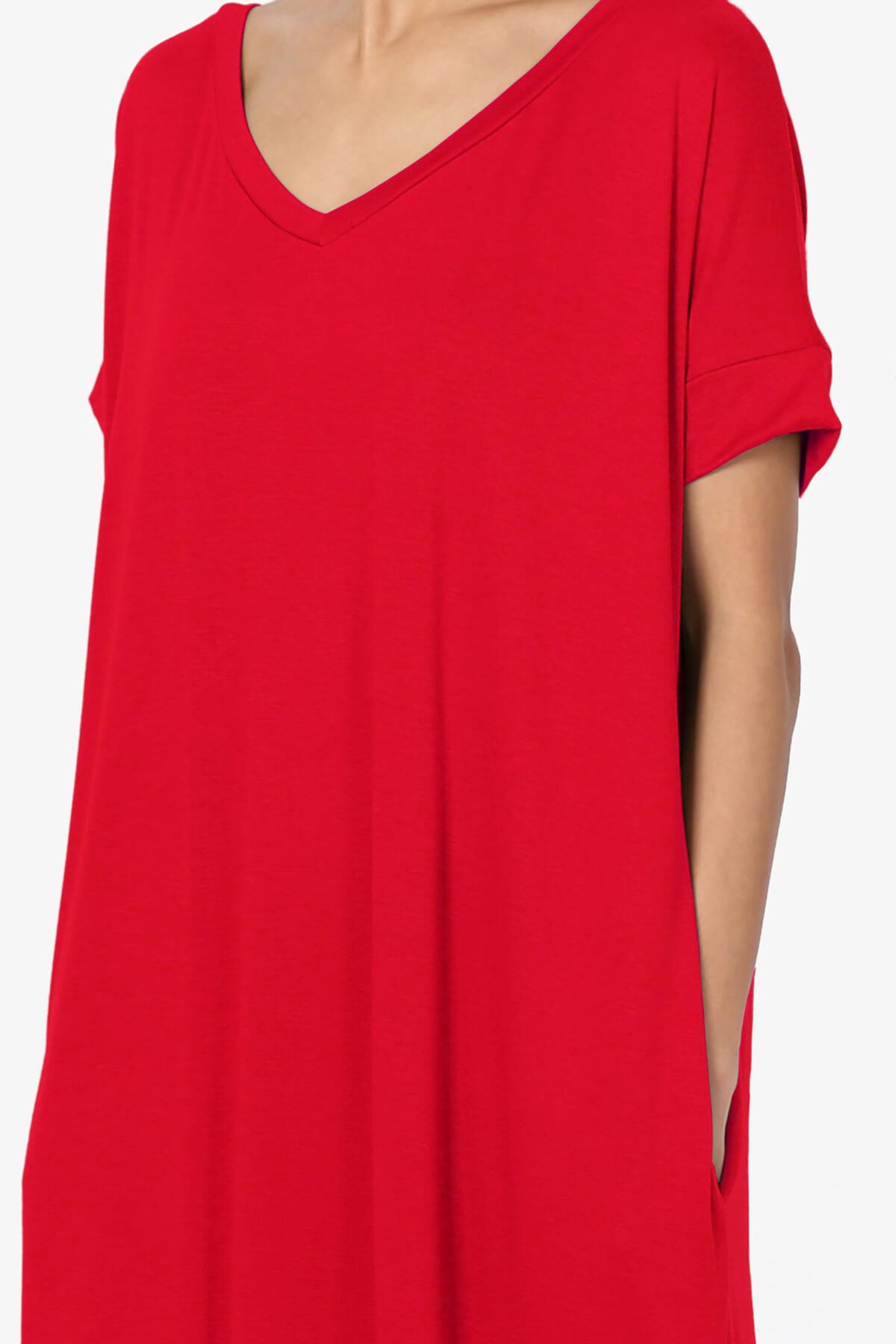 Lunar Pocket T-Shirt Maxi Dress RED_5