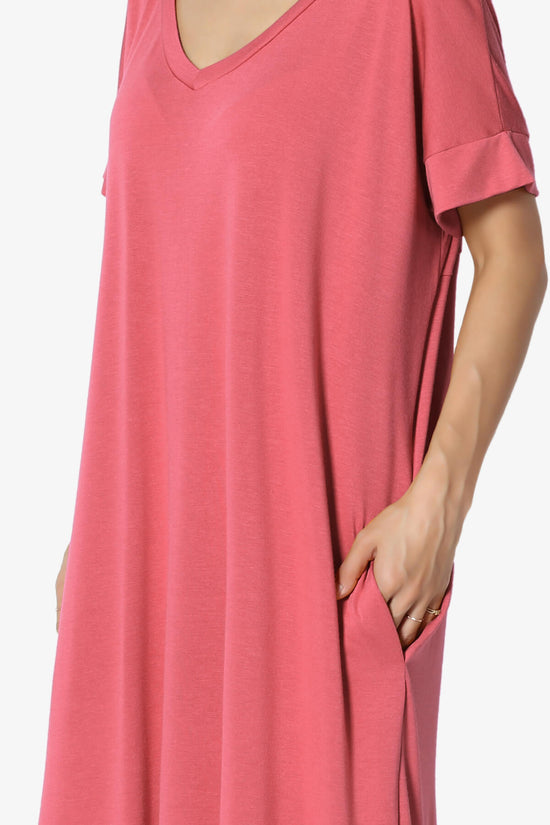 Lunar Pocket T-Shirt Maxi Dress ROSE_5